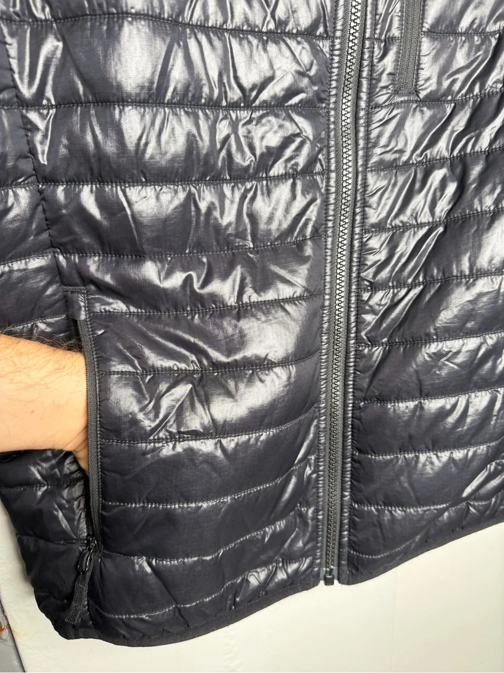 J.Crew Men's Lightweight Quilted Puffer Down Jacket Medium Black Packable